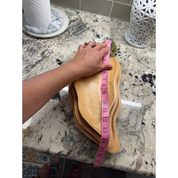 3 VTG Clay Art Handcrafted Wooden Chili Pepper Shaped stackable Serving Trays - Picture 14 of 16